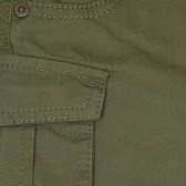 Памучен къси панталони със странични джобове, тъмно зелен Benetton 232147 3