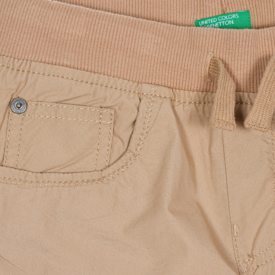 Памучен панталони, беж Benetton 232178 2
