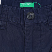 Памучен елегантен панталон, тъмно син Benetton 232182 2
