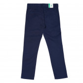 Памучен елегантен панталон, тъмно син Benetton 232184 4