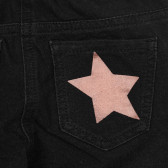 Дънки с щампа звезда на заден джоб, черни Benetton 232199 3