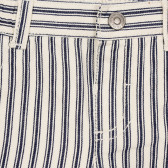 Памучен панталон на бяло синьо райе със страничен джоб за бебе Benetton 232202 2