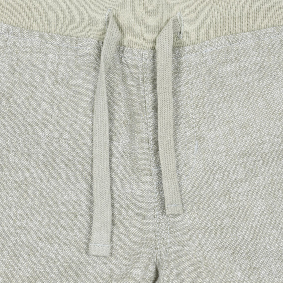 Къс панталон от лен и памук, зелен Benetton 232210 2