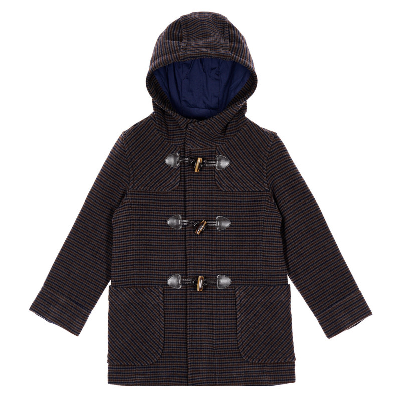 Палто с качулка цип и копчета с два предни джоба  232520