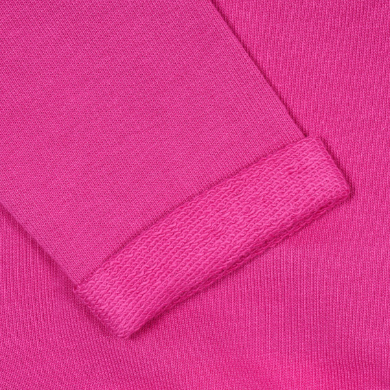 Памучна блуза с щампа сърце и името на бранда, розова Benetton 232538 3