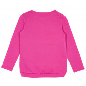 Памучна блуза с щампа сърце и името на бранда, розова Benetton 232539 4