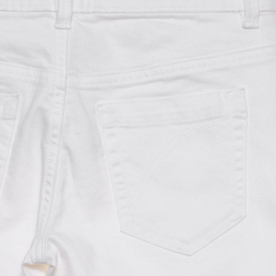 Дънков панталон с апликация на пеперуди, бял Benetton 232642 2