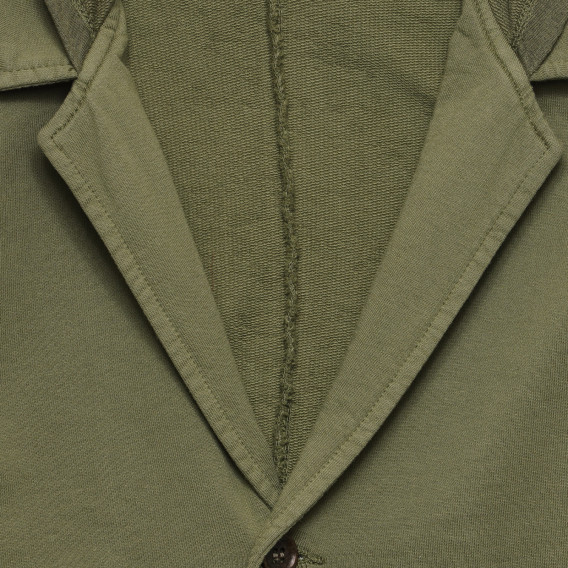 Памучно сако с качулка, тъмно зелено Benetton 232697 2