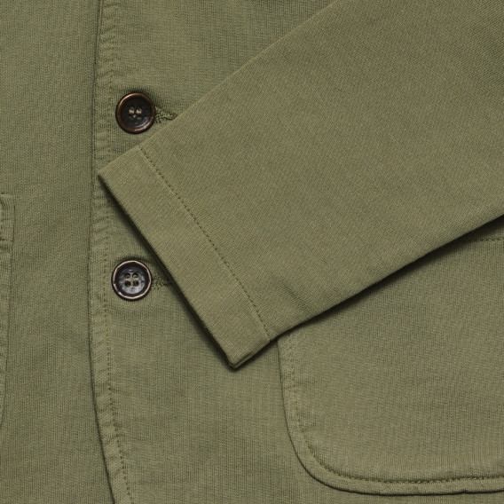 Памучно сако с качулка, тъмно зелено Benetton 232698 3