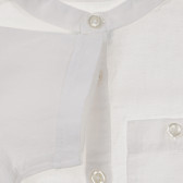 Ленена риза с къс ръкав и джоб, бяла Benetton 232824 3