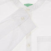 Риза с копчета и джоб, бяла Benetton 232856 