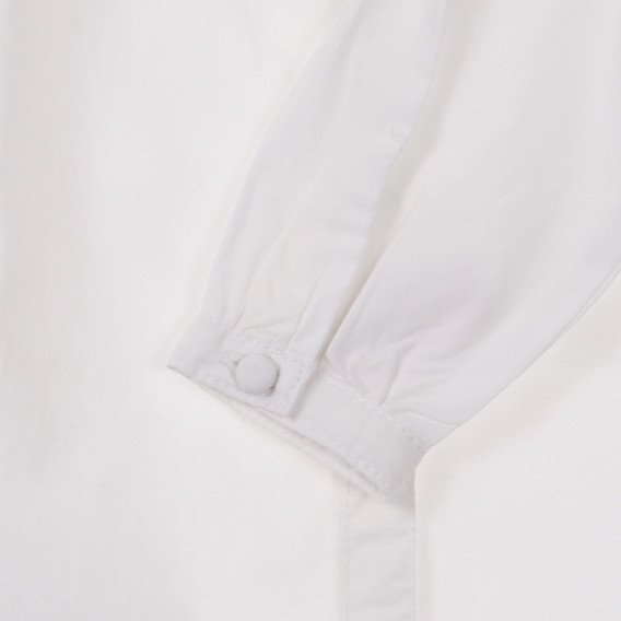 Риза с яка и копчета разкроена, бяла Benetton 232875 3
