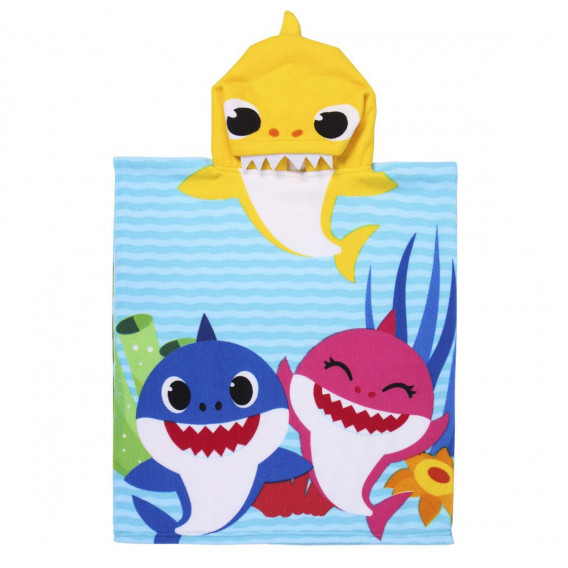 Микрофибърно пончо за плаж Baby shark, синьо BABY SHARK 233025 