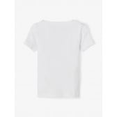 Тениска от органичен памук с надпис, бяла Name it 233188 2