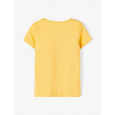 Тениска от органичен памук с надпис Stay cool, жълта Name it 233191 2