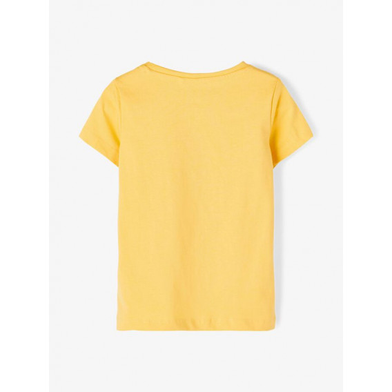 Тениска от органичен памук с надпис Stay cool, жълта Name it 233191 2