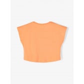 Блуза от органичен памук без ръкави с щампа, оранжева Name it 233298 2