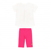 Комплект от две части тениска и клин, бяло и розово Boboli 233445 2
