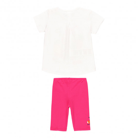 Комплект от две части тениска и клин, бяло и розово Boboli 233445 2
