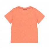 Памучна тениска с щампа гущер, оранжева Boboli 233466 2