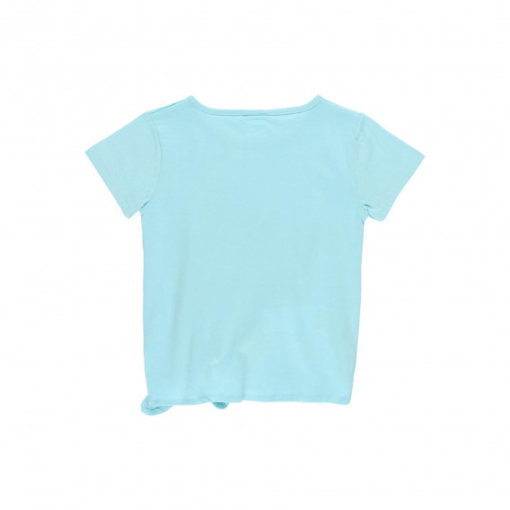 Памучна тениска с щампа и надписи, синя Boboli 233494 2