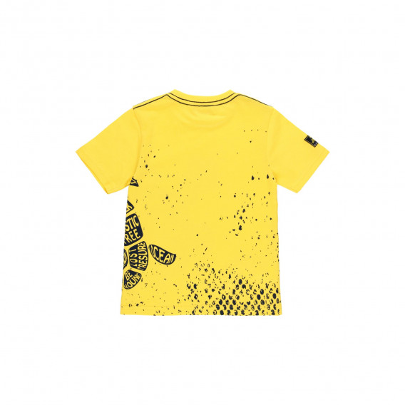 Памучна тениска с щампа на костенурка, жълта Boboli 233549 2