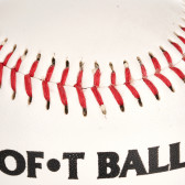Кожена топка за бейзбол с червени шевове, малка Amaya 233825 2