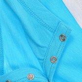 Памучен къс гащеризон със щампа за бебе, син Benetton 234050 3