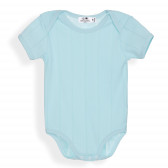 Памучно боди с къс ръкав и декоративни кантове за бебе момче, светло синьо PIPPO&PEPPA 234357 