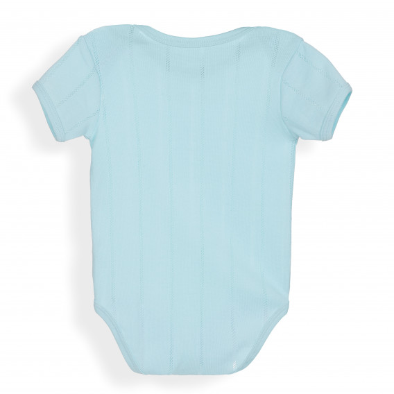 Памучно боди с къс ръкав и декоративни кантове за бебе момче, светло синьо PIPPO&PEPPA 234358 2