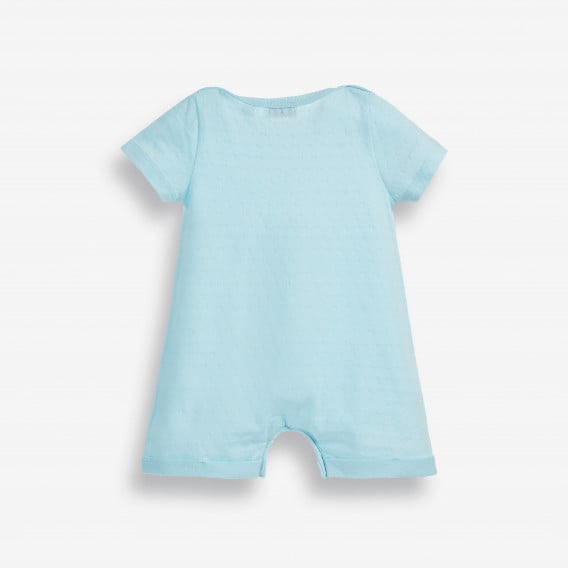 Памучен гащеризон с къс ръкав и декоративни дупки за бебе момче, светло син PIPPO&PEPPA 234360 2