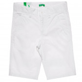 Памучен къс панталон с логото на бранда, бял Benetton 234363 5