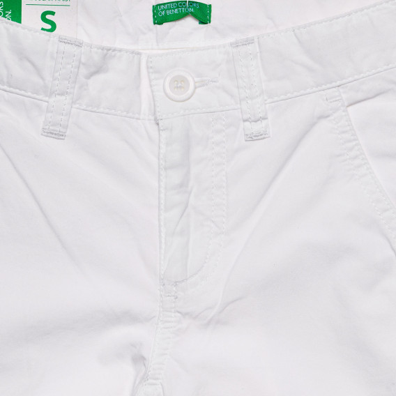 Памучен къс панталон с логото на бранда, бял Benetton 234364 6