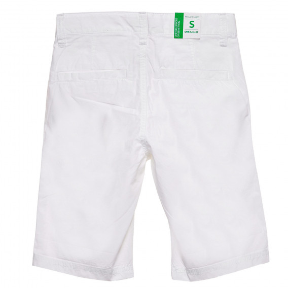 Памучен къс панталон с логото на бранда, бял Benetton 234365 7