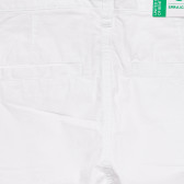Памучен къс панталон с логото на бранда, бял Benetton 234366 8