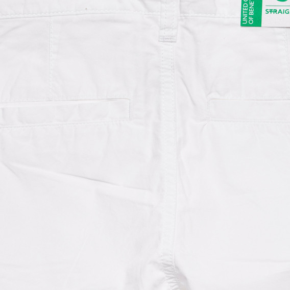 Памучен къс панталон с логото на бранда, бял Benetton 234366 8