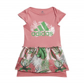 Памучна рокля Flower Printed Summer Set, розова Adidas 234486 