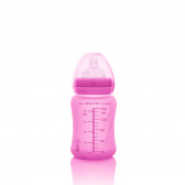 Стъклено шише с променящ се цвят при топлина, биберон 1 капка, 0+ месеца, 150 мл, цвят: розов Everyday baby 234617 5