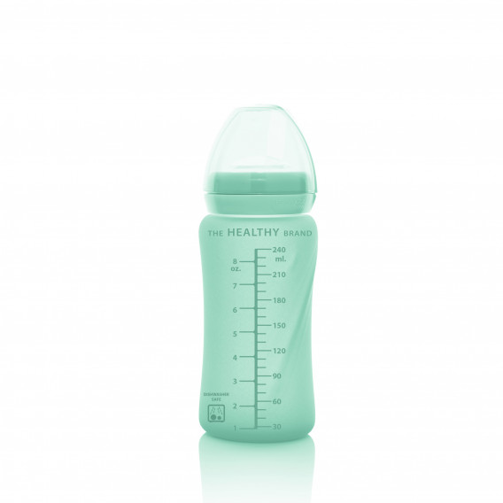 Стъклена бутилка със сламка, 240мл, цвят: зелен Everyday baby 234766 3