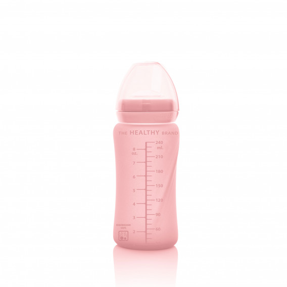 Стъклена бутилка със сламка, 240мл, цвят: розов Everyday baby 234770 3