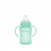 Стъклена неразливаща се чаша, Healthy +, 150 мл, 6+ месеца, цвят: зелен Everyday baby 234780 