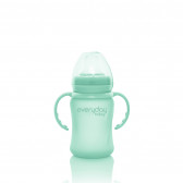 Стъклена неразливаща се чаша, Healthy +, 150 мл, 6+ месеца, цвят: зелен Everyday baby 234781 2