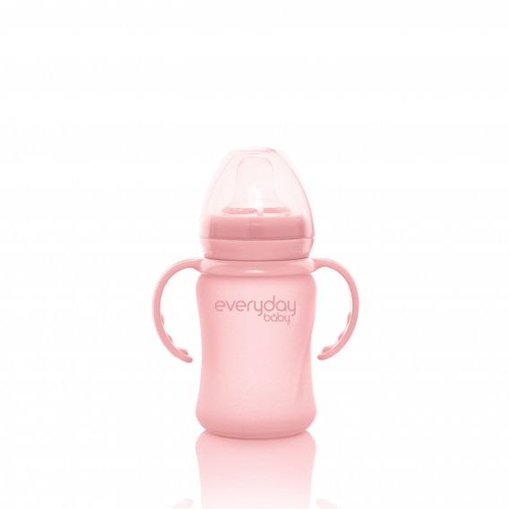 Стъклена неразливаща се чаша, Healthy +, 150 мл, 6+ месеца, цвят: розов Everyday baby 234785 2