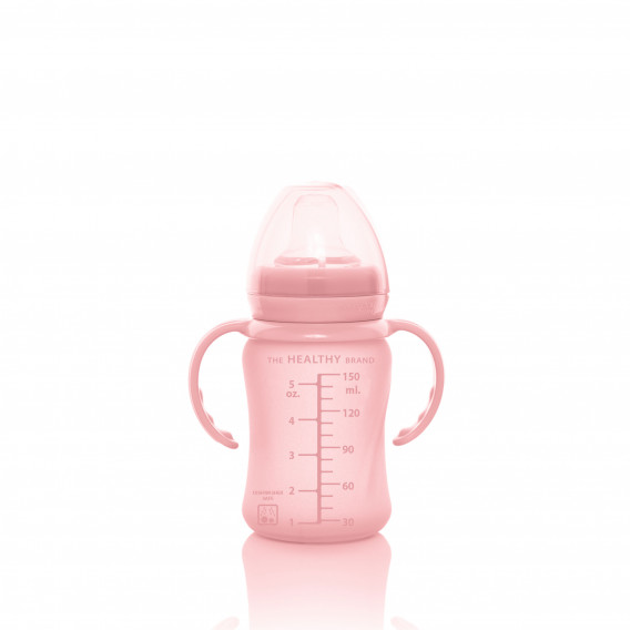 Стъклена неразливаща се чаша, Healthy +, 150 мл, 6+ месеца, цвят: розов Everyday baby 234786 3