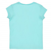 Памучна тениска за момиче синя Benetton 234947 4