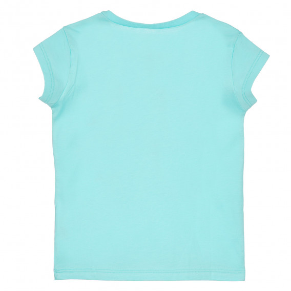 Памучна тениска за момиче синя Benetton 234947 4