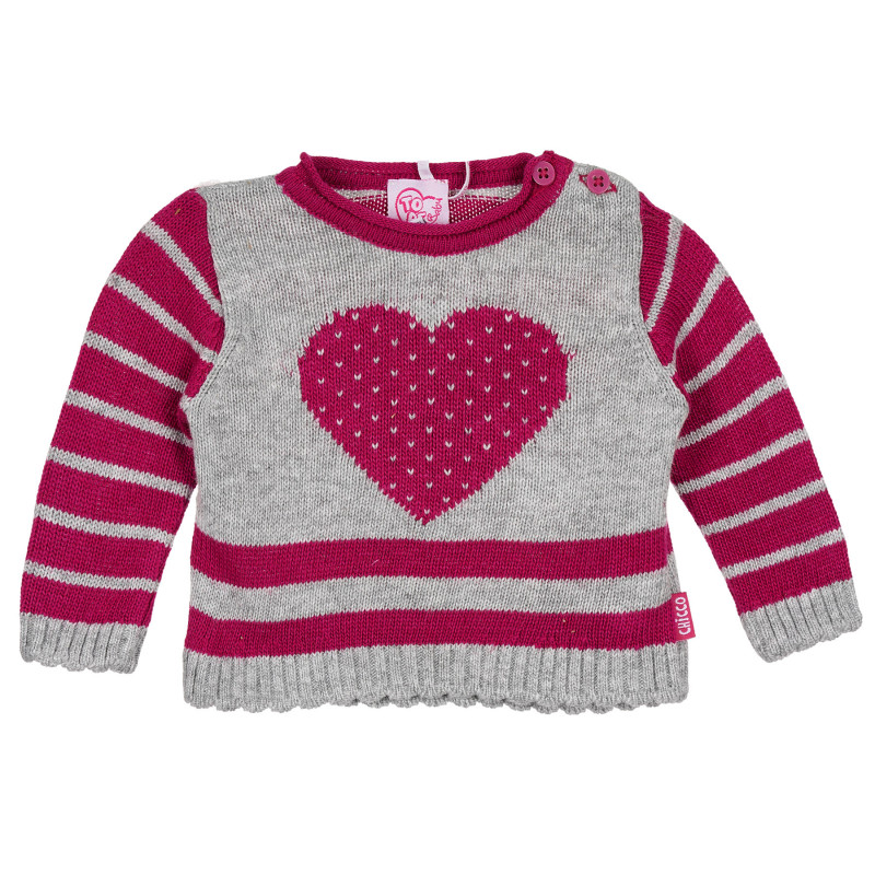 Пуловер за бебе с бродерия сърце  234980