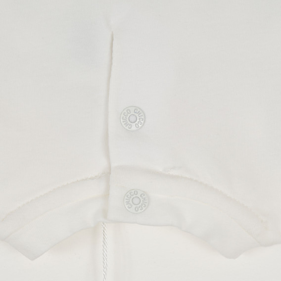 Памучна блуза с декорация и камъчета за момиче бяла Chicco 235013 3