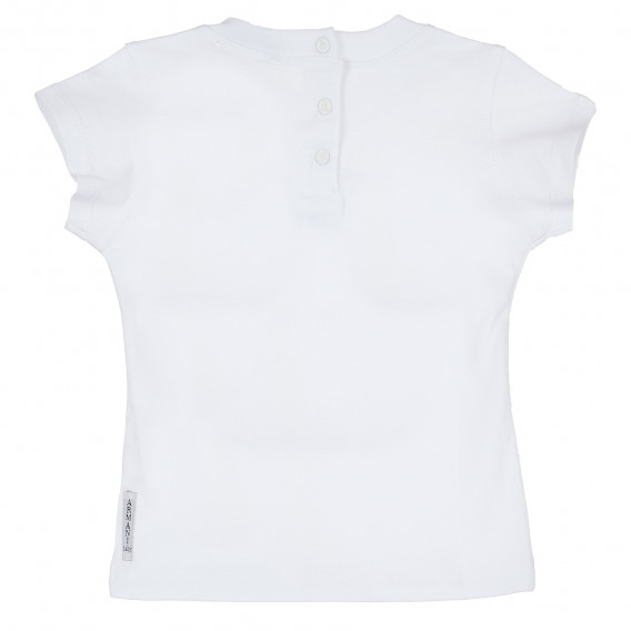 Памучна блуза с къс ръкав и обло деколте за бебе момиче Armani 235060 4