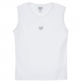 Памучна блуза без ръкави за момиче с лого на марката Armani 235061 